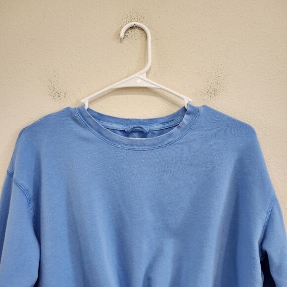Aerie Light Blue Long Sleeve Cropped Knot Front Sweater Top Size XS - Picture 4 of 8